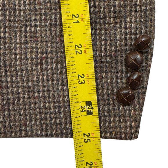 Tweed - Arnie 46R Wool Sport Coat Brown USA Made Single Vent Classic Blazer - Picture 14 of 16